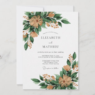 Emerald Green Rustic Forest Wedding Invitation
