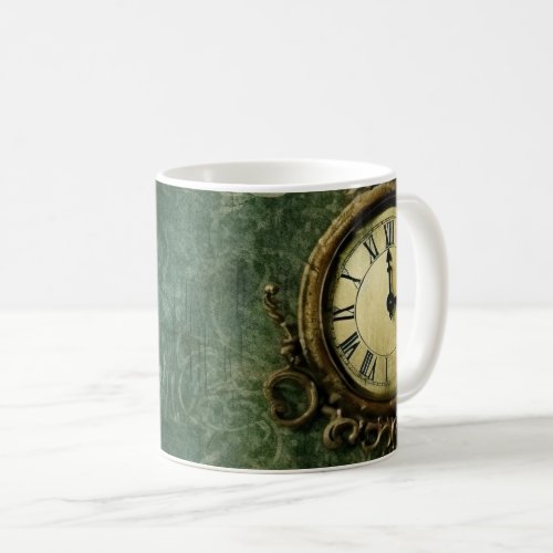 Emerald Green Rustic Steampunk Clock 3 Coffee Mug