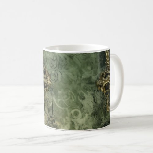 Emerald Green Rustic Steampunk Clock 4 Coffee Mug