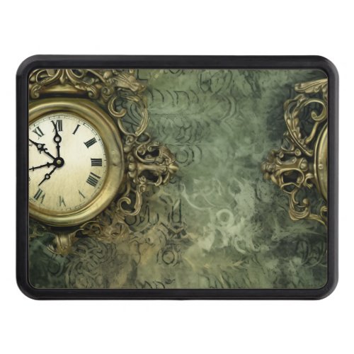 Emerald Green Rustic Steampunk Clock 4 Hitch Cover