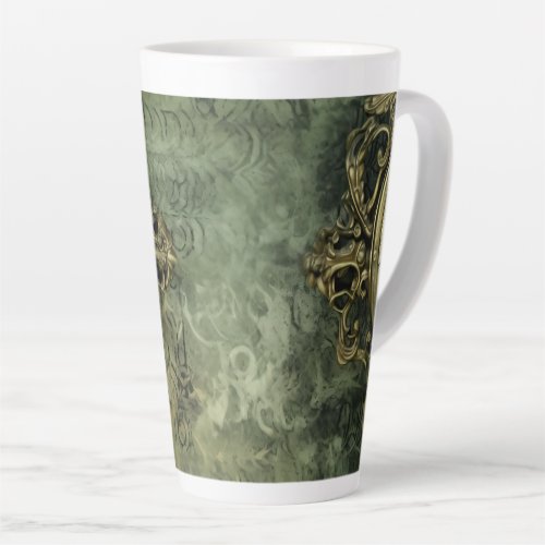 Emerald Green Rustic Steampunk Clock 4 Latte Mug