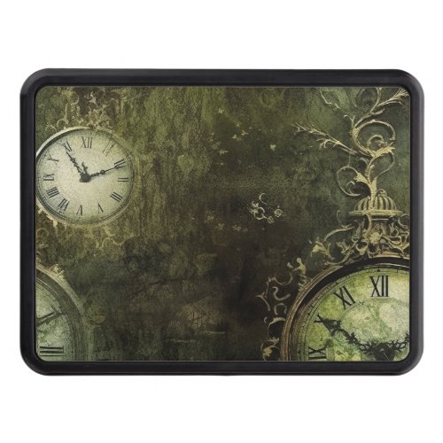 Emerald Green Rustic Steampunk Clock 9 Hitch Cover