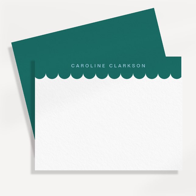 Emerald Green Scallop Border Note card (Creator Uploaded)
