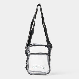Emerald Green Script | Stylish Monogram Modern Clear Crossbody Bag