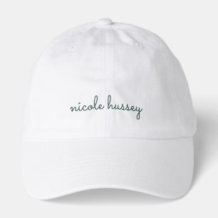 Emerald Green Script   Stylish Monogram Modern Hat