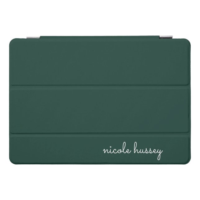 Emerald Green Script  | Stylish Monogram Modern iPad Pro Cover (Horizontal)