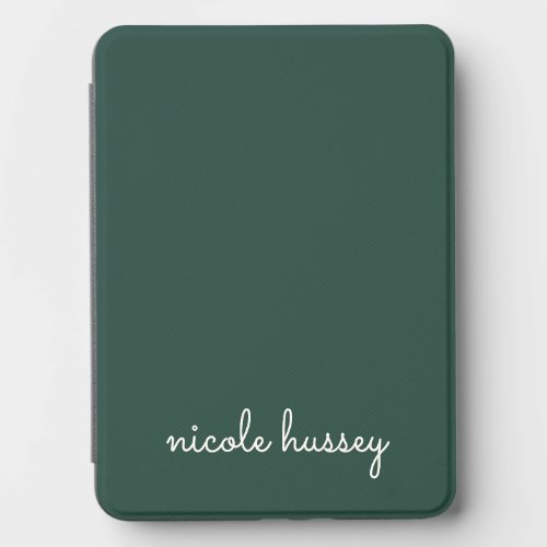 Emerald Green Script | Stylish Monogram Modern Kindle Cover