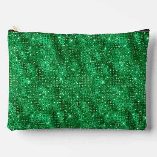 Emerald Green Sequin Pattern Accessory Pouch