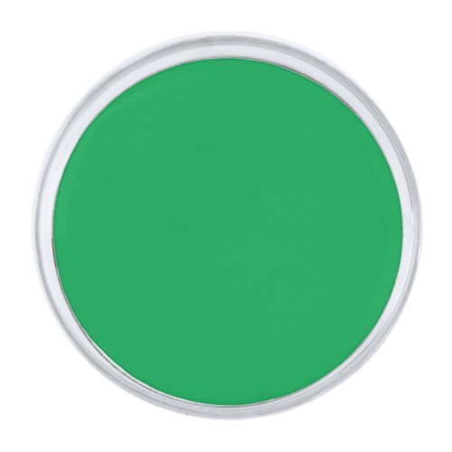 Emerald  green  silver finish lapel pin
