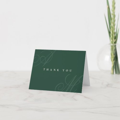 Emerald Green Simple Minimal Wedding Thank You