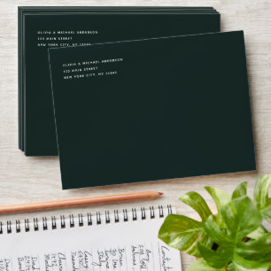 Emerald Green Simple Minimalist Colored Envelope