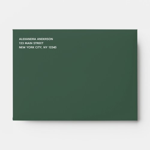 Emerald Green Simple Minimalist Colored Envelope