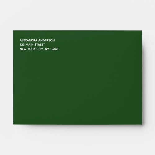 Emerald Green Simple Minimalist Colored Envelope