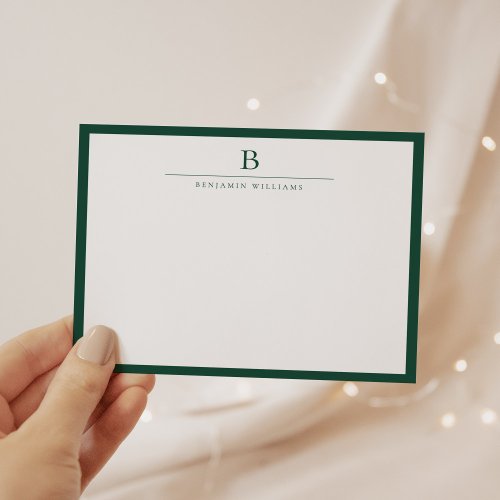 Emerald Green Simple Modern Stationery Classic  Note Card