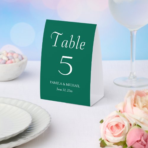 Emerald Green Simple Style Wedding Paper Table Tent