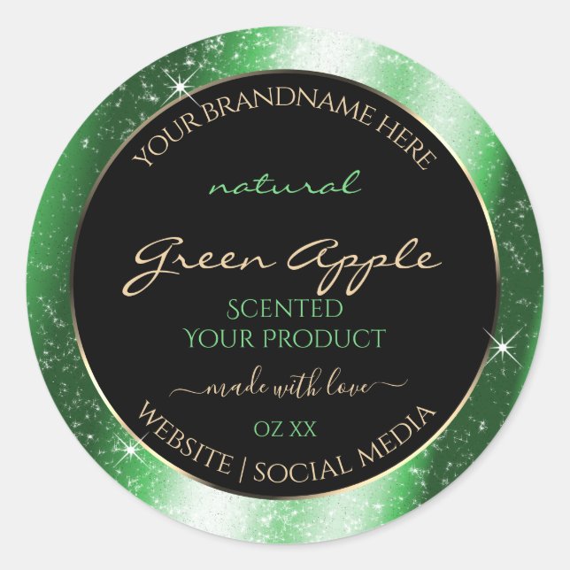 Emerald Green Sparkle Glitter Frame Product Label (Front)