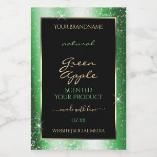 Emerald Green Sparkle Glitter Frame Product Label