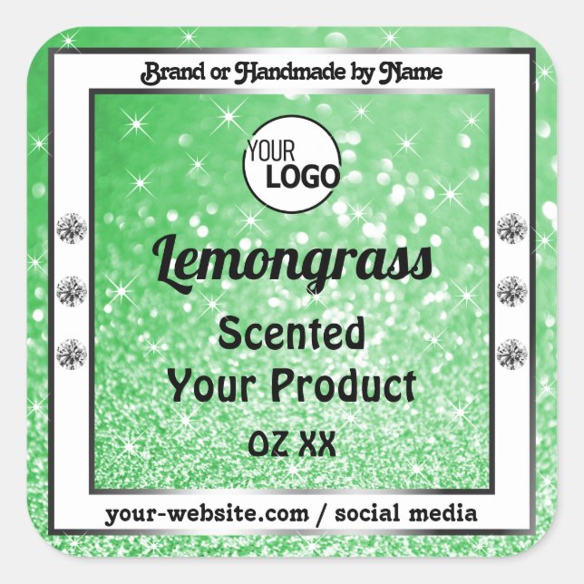 Emerald Green Sparkle Glitter Product Labels Logo (Front)