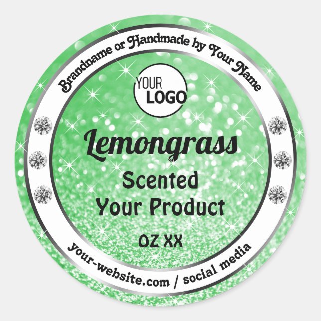 Emerald Green Sparkle Glitter Product Labels Logo (Front)