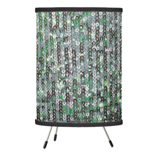 Emerald green sparkling glitter sequins tripod lamp