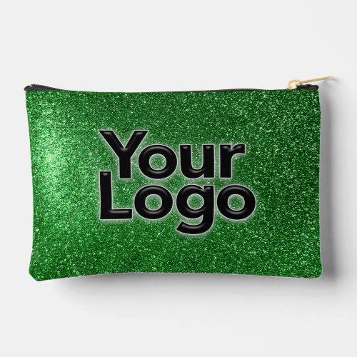 Emerald Green Sparkly Glitter Luxury Business  Accessory Pouch