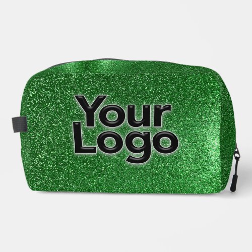 Emerald Green Sparkly Glitter Luxury Business Logo Dopp Kit