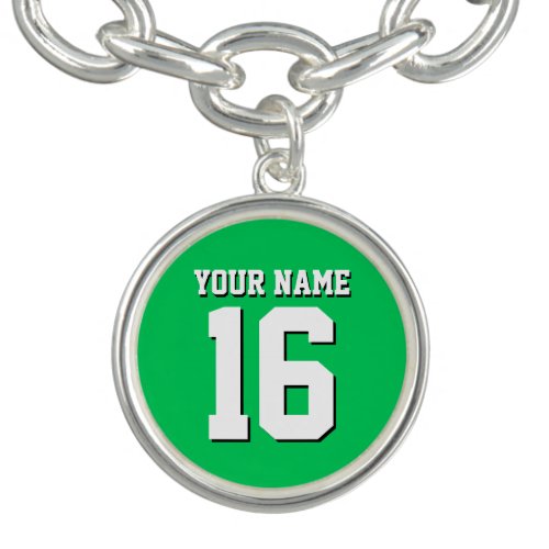 Emerald Green Sports Jersey Team Jersey Charm Bracelet