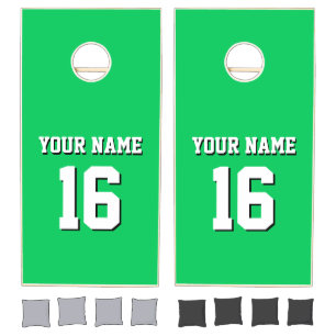 Emerald Green Sports Jersey Team Jersey Cornhole Set