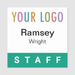 Emerald Green Staff Badge Logo 2x2 Square Name Pin