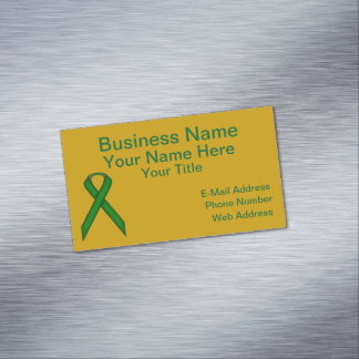Emerald Green Standard Ribbon by Kenneth Yoncich Business Card Magnet