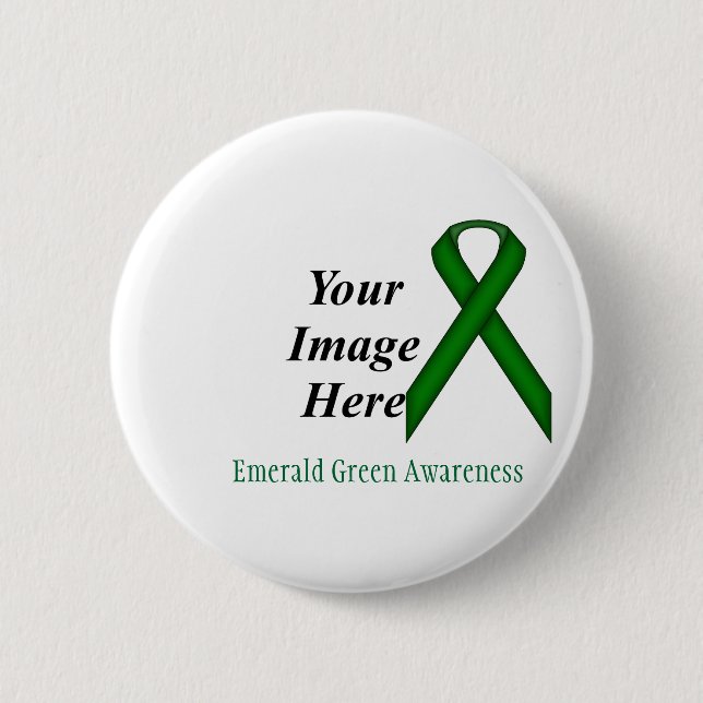 Emerald Green Standard Ribbon by Kenneth Yoncich Button (Front)