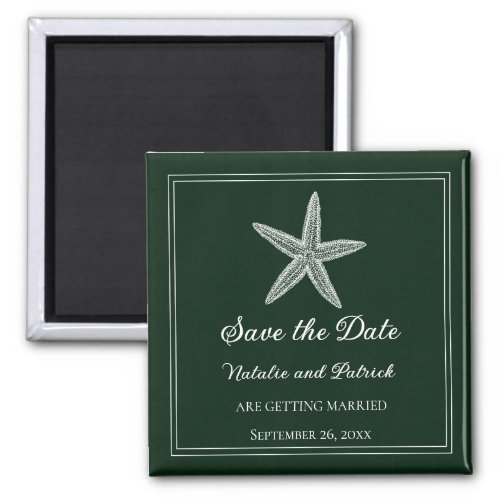 Emerald Green Starfish Save the Date Magnet