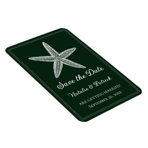 Emerald Green Starfish Save the Date Magnet