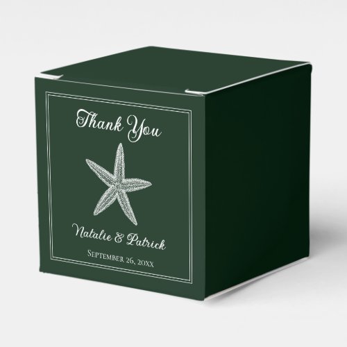 Emerald Green Starfish Wedding Favor Boxes