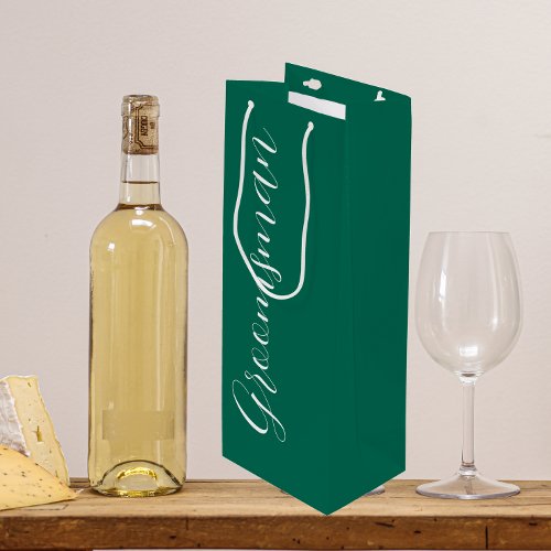 Emerald Green Stylized Wedding Groomsman Wine Gift Bag