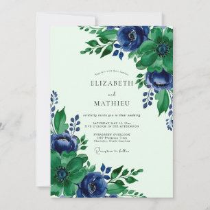 Emerald Green Sublime Botanical Wedding Invitation