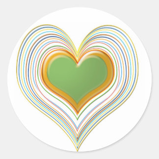 Emerald Green Sweet Hearts -   Kids Store Classic Round Sticker