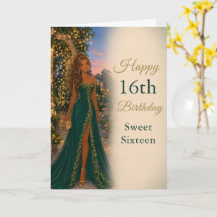 Emerald Green Sweet Sixteen Birthday Card