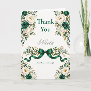 Emerald Green Sweet Sixteen Thank You Card