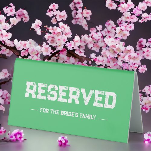 Emerald Green  Table Tent Sign