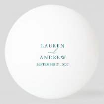 Emerald Green Teal Wedding Personalized Ping Pong Ball