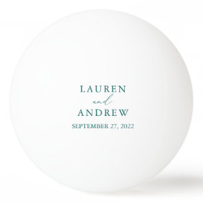 Emerald Green Teal Wedding Personalized Ping Pong Ball