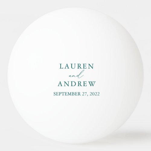 Emerald Green Teal Wedding Personalized Ping Pong Ball