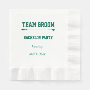 Emerald Green Team Groom Bachelor Party Napkins