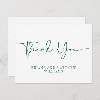 Emerald Green Thank You Card | Zazzle