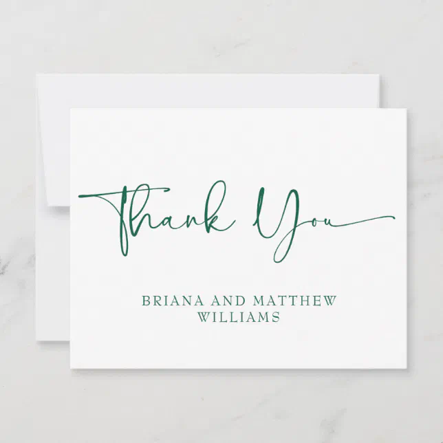 Emerald Green Thank You Card | Zazzle