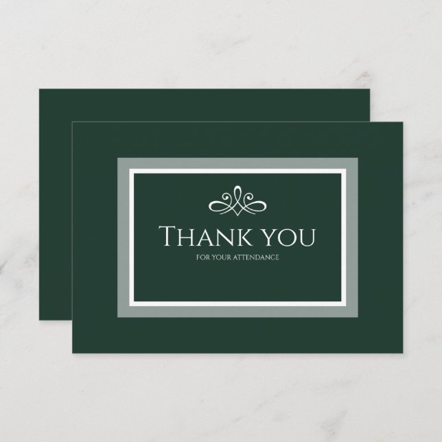 Emerald green thank you card (Front/Back)