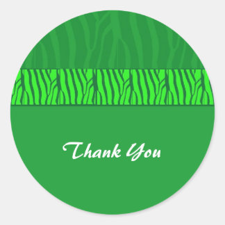 Emerald Green Thank You Classic Round Sticker