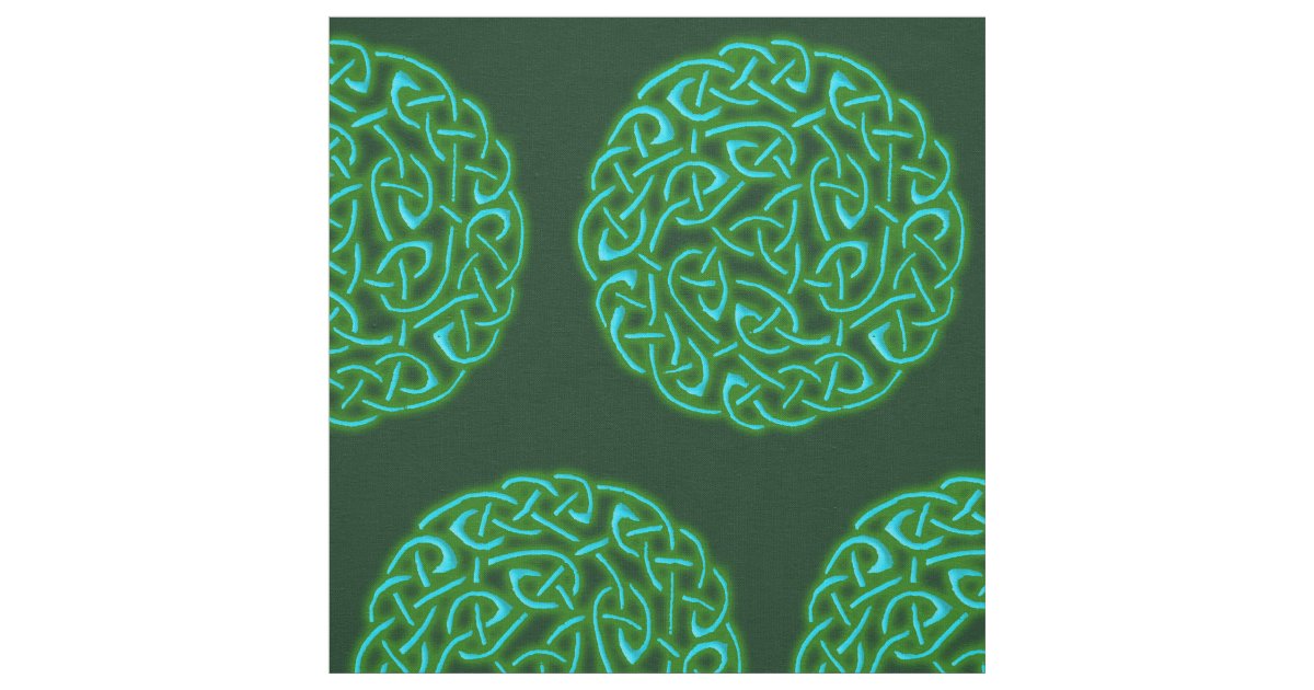 Emerald Green Traditional Celtic Knot Pattern Fabric ...