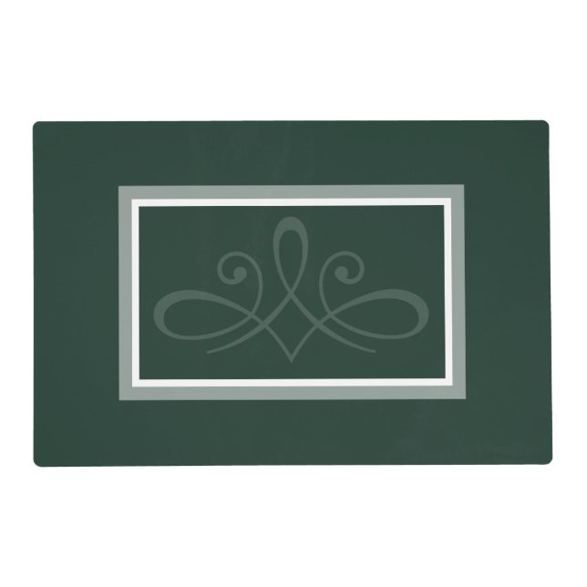 Emerald green trinket tray placemat (Front)